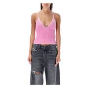 Roze Geribbeld Gebreid Top Aw24 Diesel , Pink , Dames