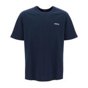 Flocked Logo T-Shirt Boxy Fit A.p.c. , Blue , Heren