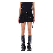 Zwarte Denim Minirok The Attico , Black , Dames