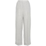 Grijze Linnen Blend Broek met Dart Detailing Emporio Armani , Gray , D...