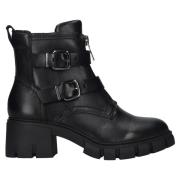 Stijlvolle Leren Biker Enkellaarzen Tamaris , Black , Dames