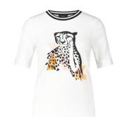 T-shirt met luipaardprint Marc Cain , White , Dames