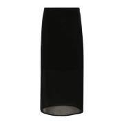 Zwarte Midi Rok Viscose Chiffon Amico Sportmax , Black , Dames