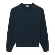 Logo Fleece Sweatshirt Saint Laurent , Blue , Heren