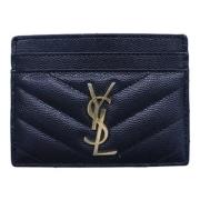 Pre-owned Leather wallets Yves Saint Laurent Vintage , Blue , Dames