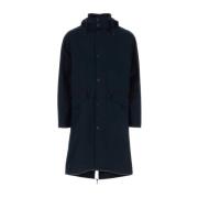 Midnight Blue Stretch Cotton Parka A.p.c. , Blue , Heren