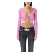 Roze Gebreide Kleding Aw24 M-Latina Vest Diesel , Pink , Dames