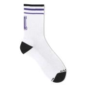 Korte witte katoenen sokken met letter I Gallo , White , Unisex