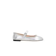 Zilveren Hart Kristal Plat Schoenen Mach & Mach , Gray , Dames