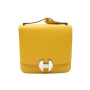 Pre-owned Leather crossbody-bags Hermès Vintage , Yellow , Dames