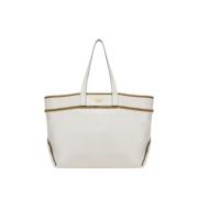 Ivory Couture Clutch met Gouden Rits Moschino , White , Dames
