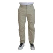 Beige Katoenen Casual Straight Fit Broek Dsquared2 , Beige , Heren