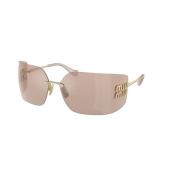 Goud Roze Gespiegelde Zonnebril MU 54Ys Miu Miu , Yellow , Unisex