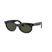 Ovale Zonnebril Zwart Groene Lenzen Ray-Ban , Black , Dames