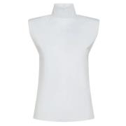 Wit Mouwloos Shirt Regular Fit Sportmax , White , Dames