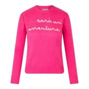 Fuchsia Sweater met Fluo Roze Borduurwerk MC2 Saint Barth , Pink , Dam...