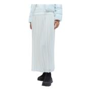 Geplooide Rok met Contrasterende Tailleband Moncler , White , Dames