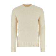 Alpaca Blend Ivory Sweater Jil Sander , White , Heren