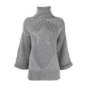 Grijze Gebreide Turtleneck Sweatshirt Casual Stijl Lorena Antoniazzi ,...