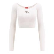 Viscose Crop Top Diesel , White , Dames