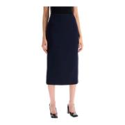 Virgin Wool Midi Skirt Alessandra Rich , Blue , Dames