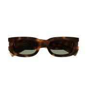 Klassieke Rechthoekige Zonnebril Saint Laurent , Brown , Unisex