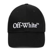 Zwarte Baseballpet met Wit Logo Off White , Black , Heren
