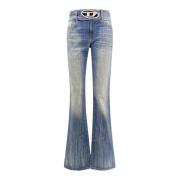 Blauwe Slim Fit Jeans Lage Taille Diesel , Blue , Dames