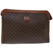 Pre-owned Leather clutches Celine Vintage , Brown , Dames