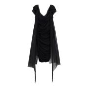 Gedrapeerd Stretch Viscose Mouwloze Jurk Givenchy , Black , Dames