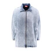 Blauwe Jas met Ritssluiting Diesel , Blue , Heren