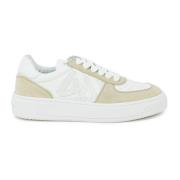 Wit/Beige Leren Courtside Monogram Sneaker Stuart Weitzman , Multicolo...