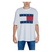 Big Flag Tee Herfst/Winter Collectie Tommy Jeans , White , Heren