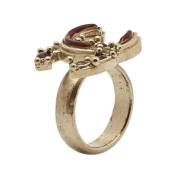 Pre-owned Fabric rings Chanel Vintage , Yellow , Dames