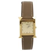 Pre-owned Leather watches Hermès Vintage , Yellow , Dames
