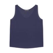 Eco-Viscose Chinakrepp Top Elena Mirò , Blue , Dames