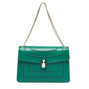 Pre-owned Leather shoulder-bags Bvlgari Vintage , Green , Dames