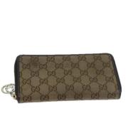 Pre-owned Canvas wallets Gucci Vintage , Beige , Dames