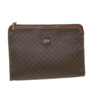 Pre-owned Leather clutches Celine Vintage , Brown , Dames