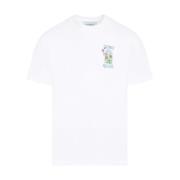 Wit Katoenen Bedrukt T-shirt Casablanca , White , Heren