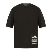 T-shirt met logo patch Dsquared2 , Black , Heren