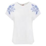 Blauwe Slim Fit T-shirts en Polos Twinset , White , Dames