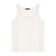 Top met geborduurde rand Elena Mirò , White , Dames