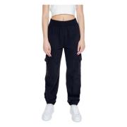 Sportieve Broek met Geweven Label Calvin Klein , Black , Dames