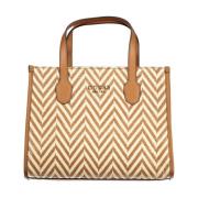 Bruine Katoenen Handtas Stijlvol en Guess , Brown , Dames