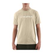 Gescheurd Logo Tee Klassieke Pasvorm Stijl Ma.strum , Beige , Heren