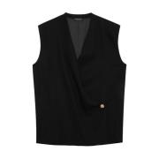 Moderne Klassieke Mouwloze Vest Anine Bing , Black , Dames