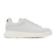 Nabuk IJs Sneaker met Adelaar Logo Emporio Armani , Gray , Heren