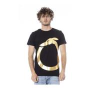 Zwart Logo Katoenen T-shirt Korte Mouw Trussardi , Black , Heren
