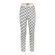 Witte Broek met Gouden Metalen Accessoire Elisabetta Franchi , Multico...